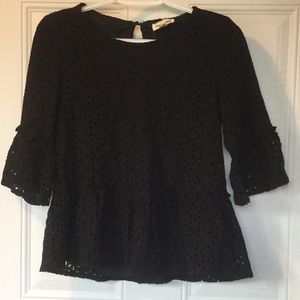 Black crochet blouse